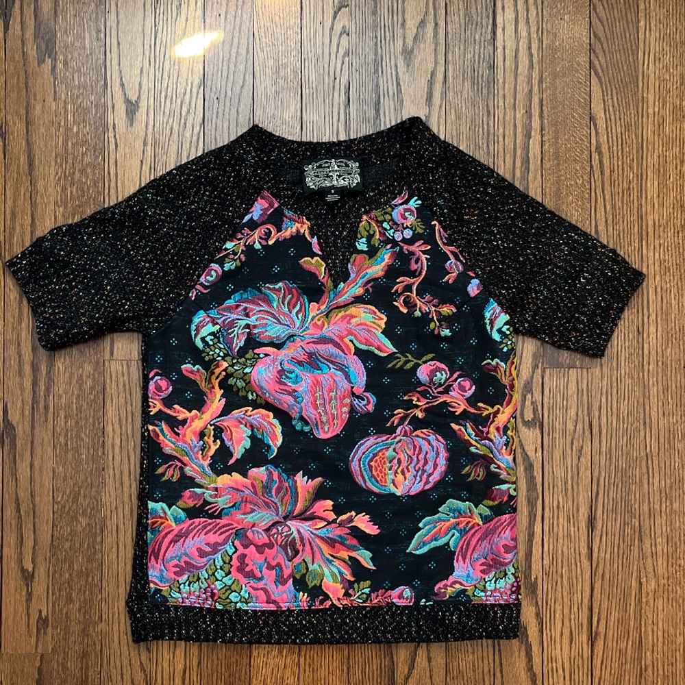 Anthropologie | James Coliello Floral Brocade Sweater